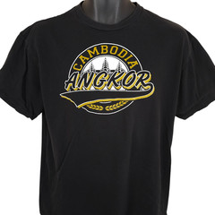 Angkor Wat T Shirt Mens Size Large Black Cambodia Travel Destination Tee
