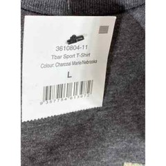 Cotton:On Men’s Charcoal Marle Nebraska Crewneck Tbar Sport T-Shirt SZ L