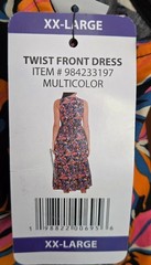 Twist Front Dress Women’s XXL Multicolor