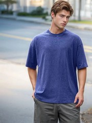 Men Vintage T Shirt 230g Heavy Cotton Faded Color Short Sleeve Oversized Loose