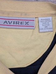 Avirex Shirt 2XL 00s Y2k Yellow Black Long Sleeve Elbow Pads