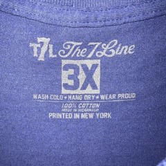 The 7 Line Shea Stadium Blueprint T Shirt Mens 3XL XXXL Blue NY Mets 2-Sided Tee