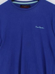 Pierre Cardin Men’s T-Shirt M Blue Graphic 100% Cotton Basic