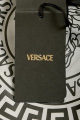 Versace Men’s Gray Logo Print Crewneck Short Sleeve T-Shirt US 2XL IT 56
