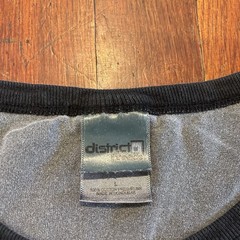 Vintage Microsoft Windows Mobile Computer Tech Faded Gray Black Ringer T-shirt L