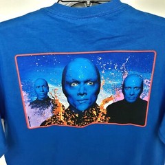 RARE Vintage Y2K Blue Man Group THE VENETIAN Size Small S T-Shirt Blue Art