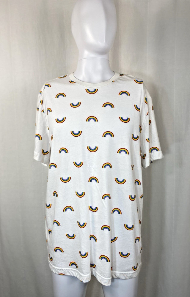 Rainbows T-shirt Size XL White Full Print Front And Back Pride Wear