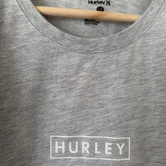 Hurley Men’s Gray Graphic Logo Crew Neck Short Sleeve Knit T-Shirt Size L