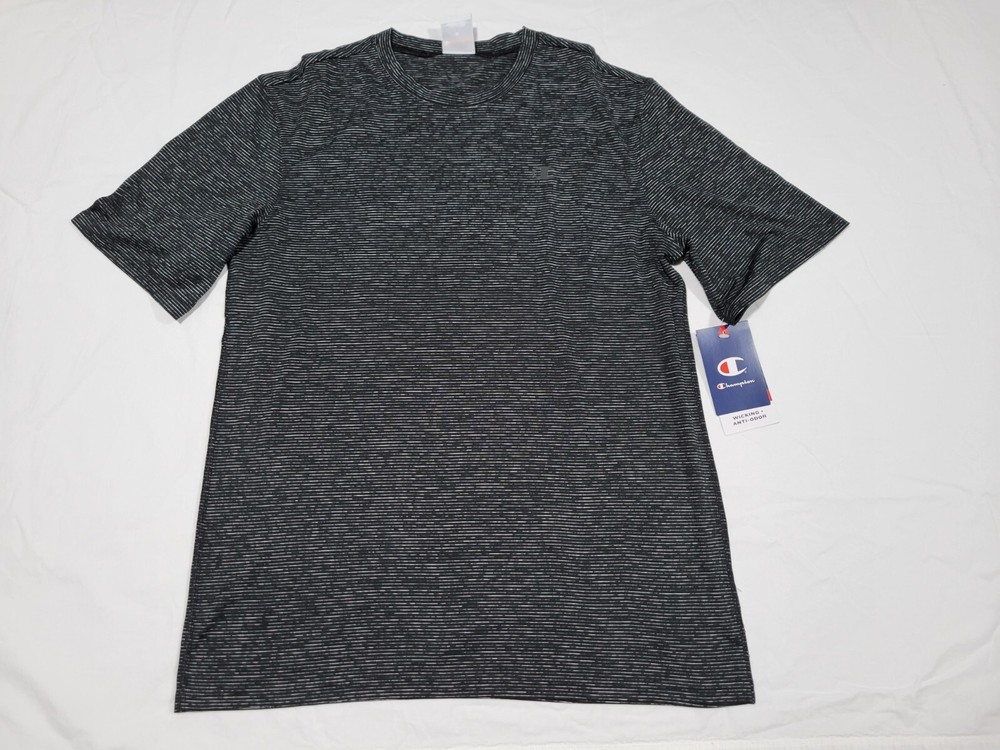 Champion Mens Sports Anti Odor Tee cotton Athletic wear Black SZ Medium