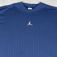 Nike Air Jordan Shirt Mens XXL Blue Pinstripe Jumpman Logo Long Sleeve Pocket