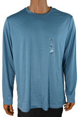 Alfani Mens T-Shirt New XXL Blue Crew Neck Long Sleeves Stretch Basic Knit