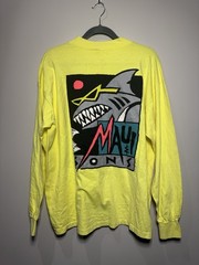 Vintage MAUI AND SONS Men’s Neon Shark Long Sleeve Made in USA T-Shirt Size XL