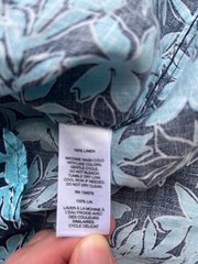 Vineyard Vines Linen Shirt Mens Small Blue Floral Hawaiian Camp NWT Resort