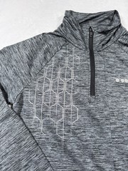 diadora Warm Up Winter Sweat Be One Running Mock Neck Long Sleeve 1/4 Zip M Gray