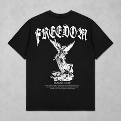 Freedom Angel Graphic T-Shirt Men Christian Isaiah 41:10 Faith Tee