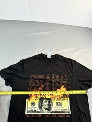 Delta Soft Rich & Rare T Shirt Black Mens Size Medium Graphic Print Money