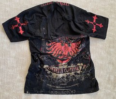 Remetee Authentic Sz S Mens T-Shirt Black w/Red 100% Cotton Graphics Made In USA