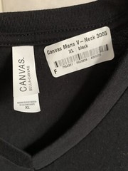 canvas v neck 3005 cl black graphics 100% Cotton