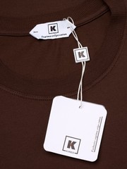 KITON KIRED “Kiss” Brown Exclusive Crepe Cotton Short Sleeve T-Shirt 46 NEW XS