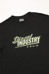 Diesel T-Diego Just K45 Mens T-Shirt Black Neon Size L Cotton 80$ Crew Neck S/S