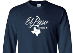El Paso Texas State T-Shirt Long Sleeve Graphic Tee Unisex apparel Text logo