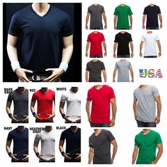 Mens T-Shirt 1, 3, 6 PACK Lot Crew Neck V-Neck Plain Casual Straight Fit Outdoor