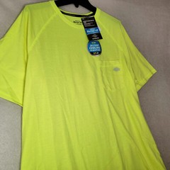 Dickies Fast Dry Shirt Mens 3XL XXXL YELLOW HI VIZ OUTDOOR CASUAL WORK WEAR NWT