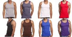 Men’s 3-6 Pack Ribbed Tank Top A-Shirt Wife Beater Sleeveless Undershirt Tee