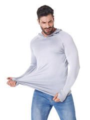 5 Unidades de camisetas manga larga con capucha para hombres para ir de pezca