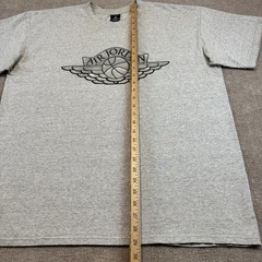Vintage 2001 NIKE AIR JORDAN 1 WINGS CO.JP JAPAN METALLIC SILVER GRAY T SHIRT L