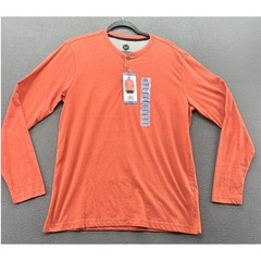 Weatherproof Shirt Mens Long Sleeve Henley Apricot Brandy Heather Large