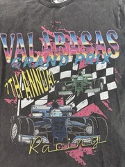 Valabasas Vintage T-Shirt Mens 2XL Black Faded Look Shirt 7th Annual Racing
