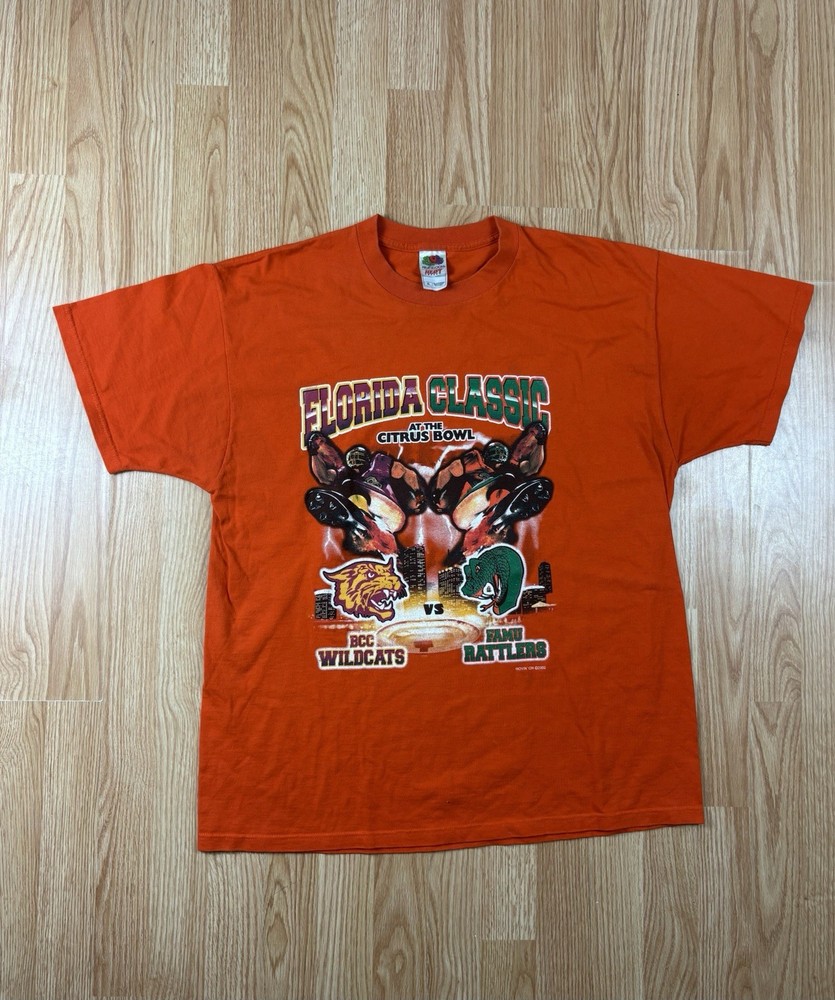 Florida Classic 2002 Bowl FAMU Vs B-CU Orange Mens XL T Shirt C2