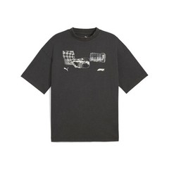 PUMA F1 Graphic Crew Neck Short Sleeve T-Shirt Mens Black Casual Tops 63013601