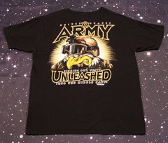 7.62 Designs Army Unleashed Eagle 2-sided Black Graphic T-shirt – Large – 2007