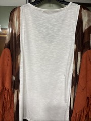 Upcycled T-Shirt Steer/Cow Poncho Reworked Fringe Sleeves Boho Fashion 1 SZ Read