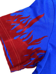 Iro-Ochi Japanese Graphic Dragon Mens Shirt Blue Red Tokyo M Embroidered Velvet
