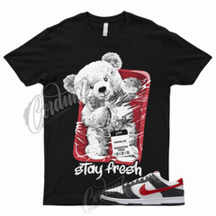 STAY T Shirt for Dunk Low Black Red Varsity University Panda White EMB Bred 1