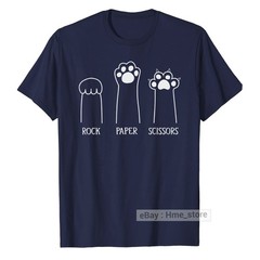 Funny Cat Lovers T-shirt Rock Paper Scissors Hand Game Cute Paw Kittens Fur Tee