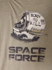 Space Force T Shirt Mens Large L Grunt Style Born To Kill Military Olive Green