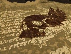 3XL Request Lightweight Textured Felt Skull Graphic Affliction Style T Shirt