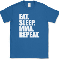 Eat Sleep MMA Repeat T-Shirt Funny Martial Arts Hobby Sports Fitness Tee