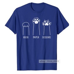 Funny Cat Lovers T-shirt Rock Paper Scissors Hand Game Cute Paw Kittens Fur Tee