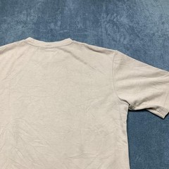 Uniqlo AIRism Oversized T-Shirt Mens Medium Beige Cotton Wide Fit Drop Shoulder