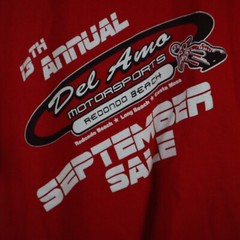 Del Amo Rider 13th annual Motorsports Mens Large Red Promo TShirt Redondo Beach