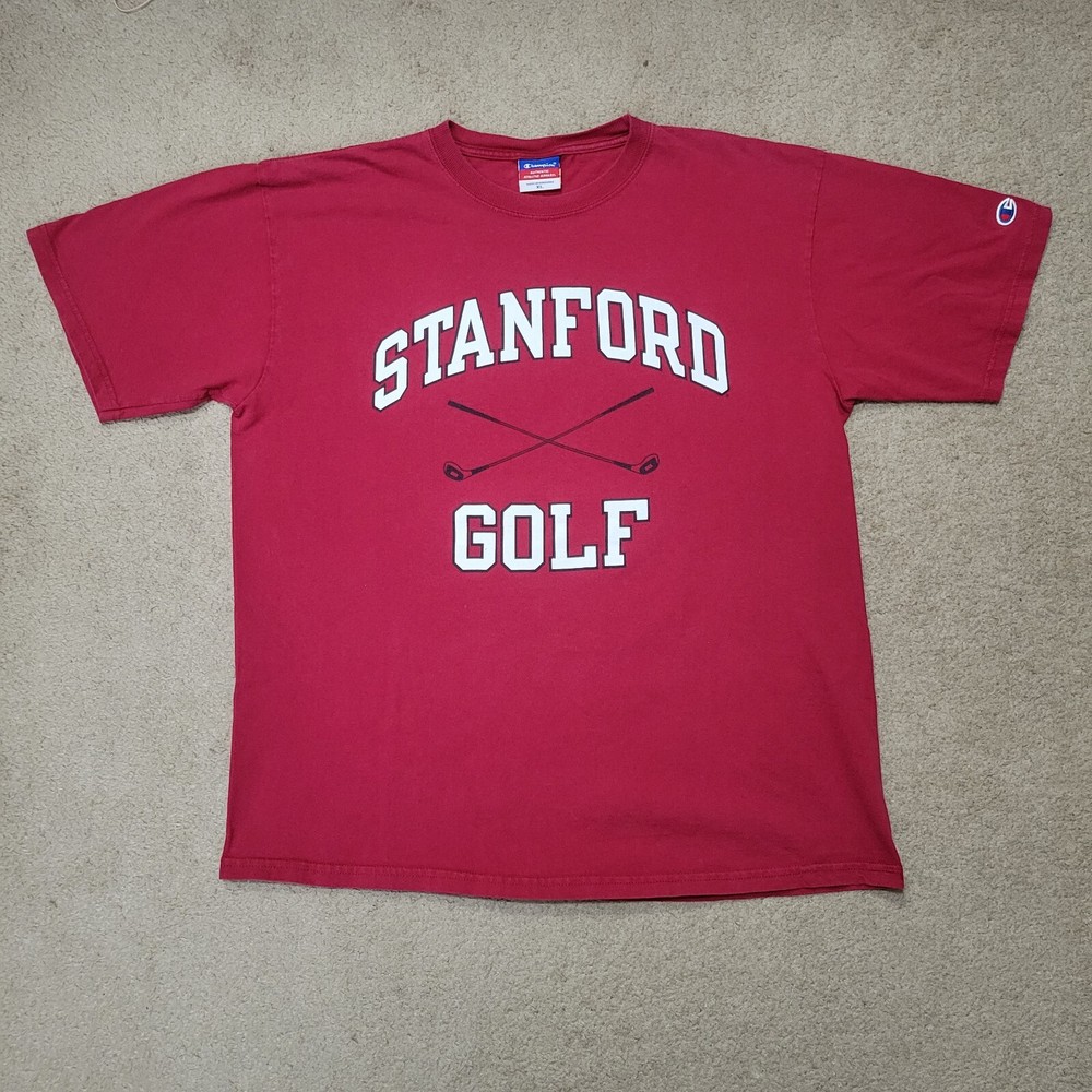 Vintage Stanford University Golf Team T Shirt XL Champion Tiger Woods Alma Mater