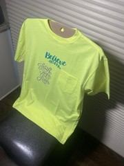 Wolverine Homemade Stencil T-shirt Neon Lime Medium Cotton Short Sleeved NWOT