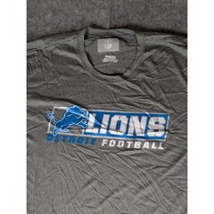 Detroit Lions NFL Team Apparel Gray Short Sleeve Football T Shirt 2XL -stain