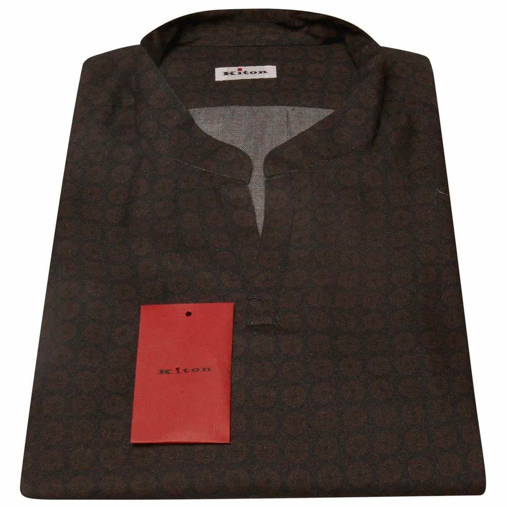 NEW KITON MULTICOLOR VISCOSE WOOL KOREAN SHIRT US 16 – EU 41 MUL