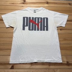 Vintage 80s Puma Big Spellout Logo Sportswear Single Stitch Graphic Shirt USA XL